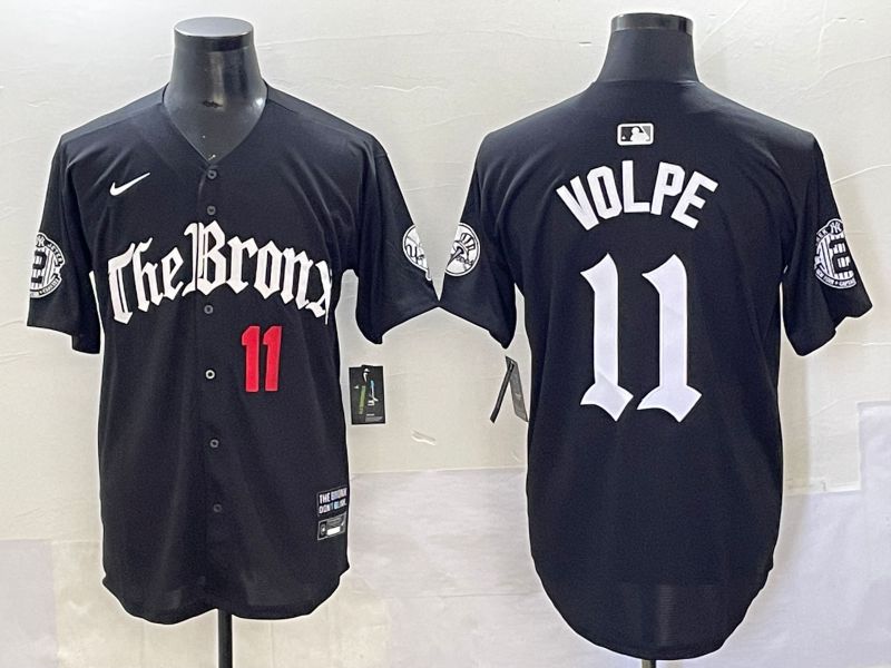 Men 2025 New York Yankees #11 Volpe Black Five generations Joint Name Nike MLB Jersey style 4->new york yankees->MLB Jersey